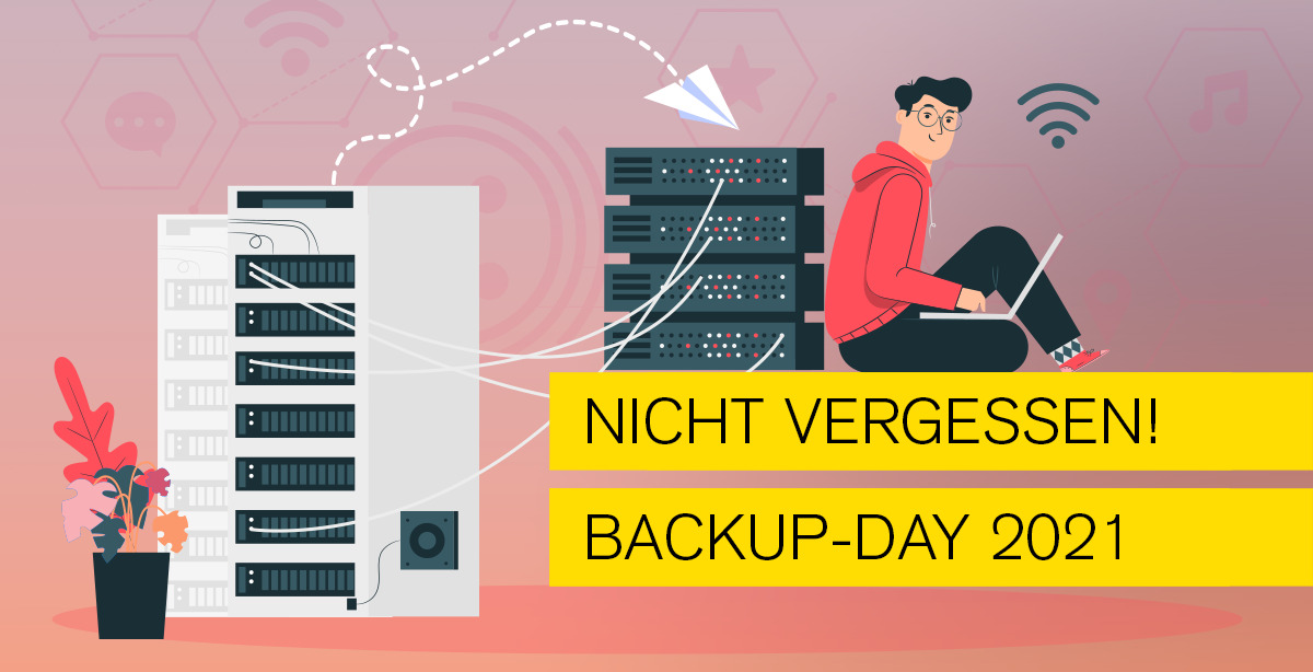 Titelbild zum Blogthema Backupday 2021 von Typo Art