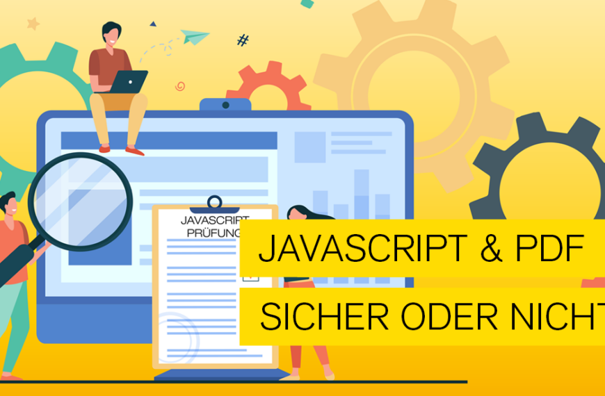 Titelbild zum PDF Blog: JavaScript und PDF. Blogthema von Typo Art