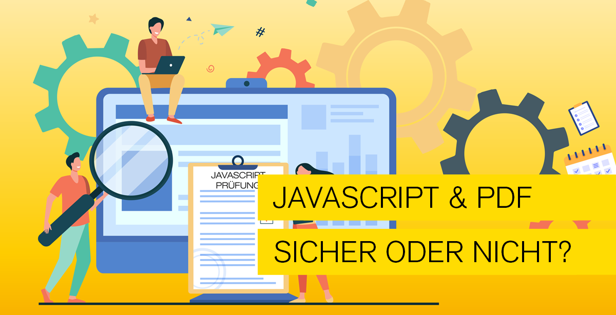 Titelbild zum PDF Blog: JavaScript und PDF. Blogthema von Typo Art